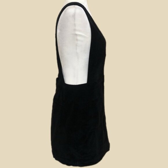 Free People Black Corduroy Old School Love Mini Dress Size 10 - Picture 4 of 11